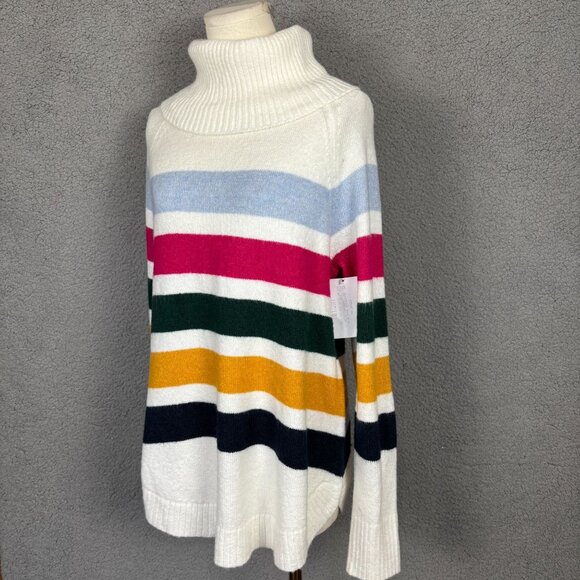 Style & Co Women's Striped Turtleneck Sweater Small Acrylic Blend Multicolor NWO - Picture 2 of 8